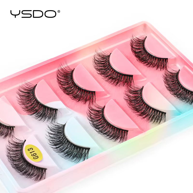 5 Pairs Eyelashes Makeup Mink Strip Lashes Dramatic Eyelashes Faux Cils Natural False Eyelashes Extension 3D Mink Eyelashes