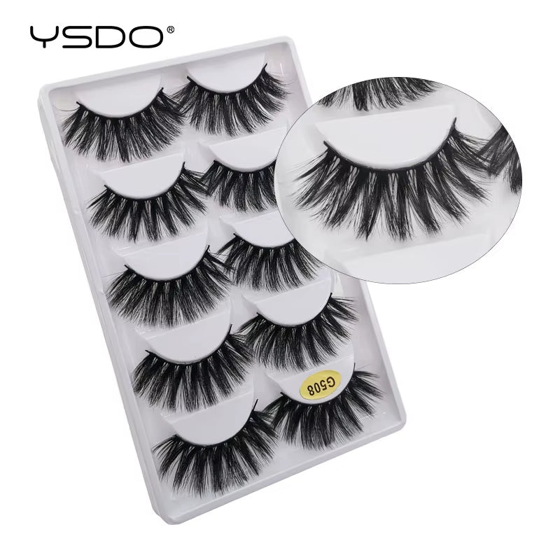 5 Pairs Eyelashes Makeup Mink Strip Lashes Dramatic Eyelashes Faux Cils Natural False Eyelashes Extension 3D Mink Eyelashes