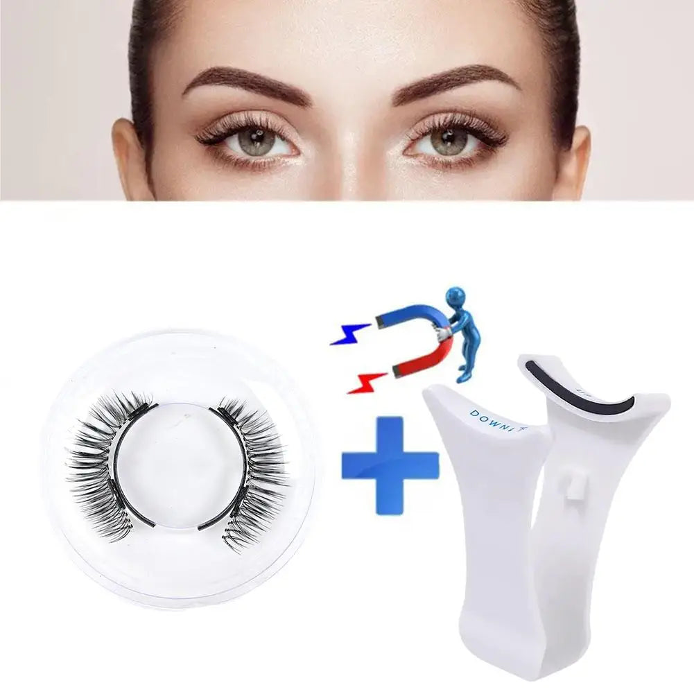 3D Magnetic Eyelashes Handmade Natural Magnetic False Eyelashes Reusable Magnetic Eyelashes Tweezers Set