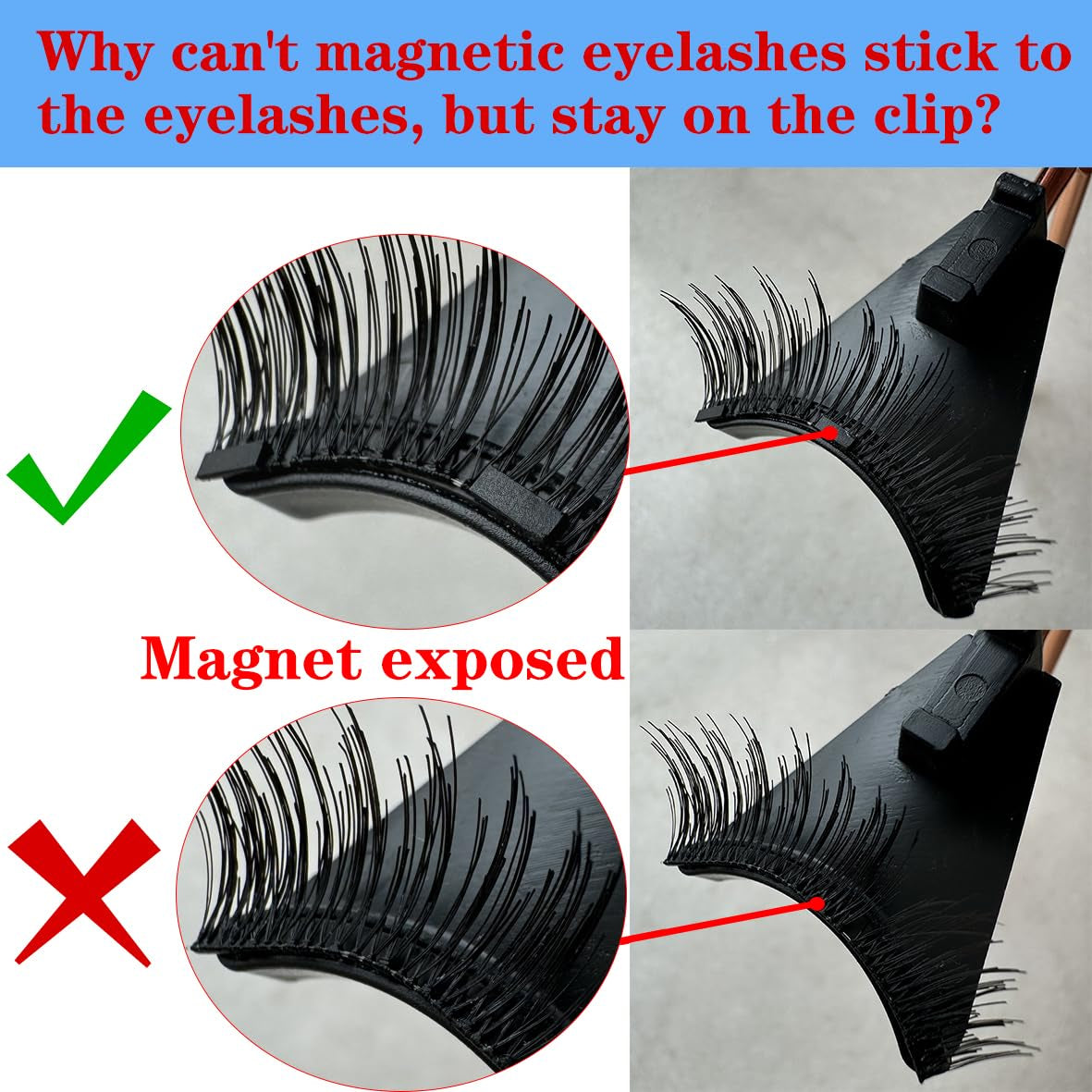4Pair Magnetic Eyelashes without Eyeliner, Reusable Magnetic Eyelash Kit Dual Magnetic Eyelashes Dual Magnetic Lashes, Magnetic Eyelashes Natural Look (Natural and Bushy)