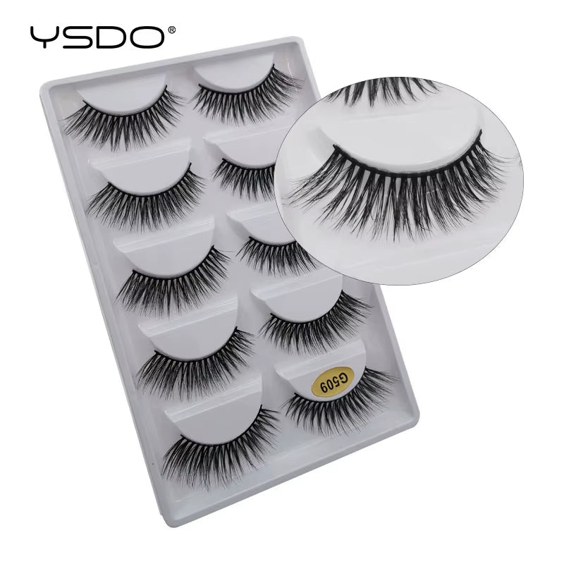 5 Pairs Eyelashes Makeup Mink Strip Lashes Dramatic Eyelashes Faux Cils Natural False Eyelashes Extension 3D Mink Eyelashes
