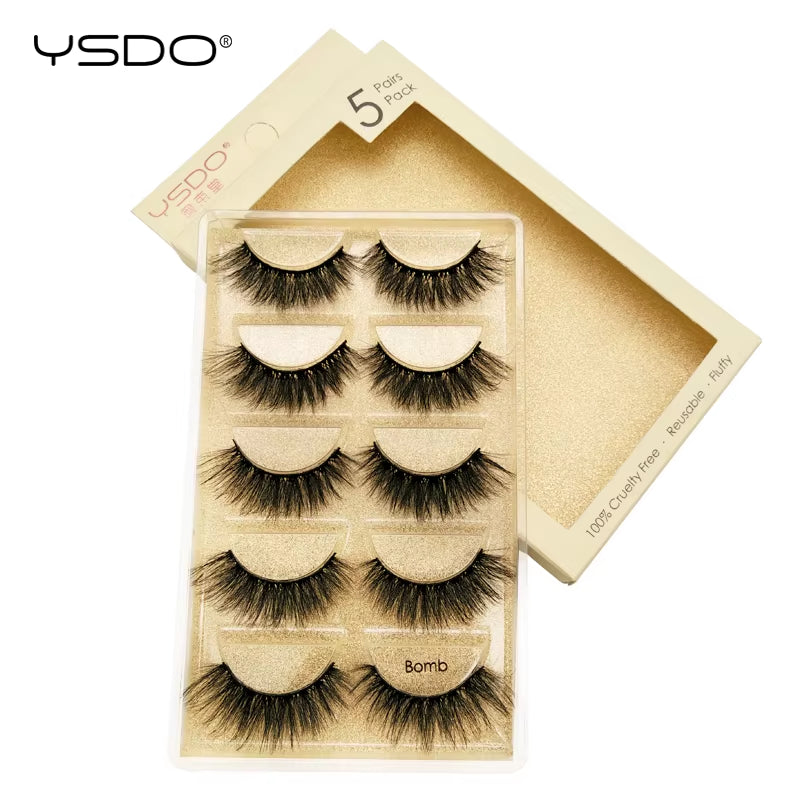 5 Pairs Eyelashes Makeup Mink Strip Lashes Dramatic Eyelashes Faux Cils Natural False Eyelashes Extension 3D Mink Eyelashes