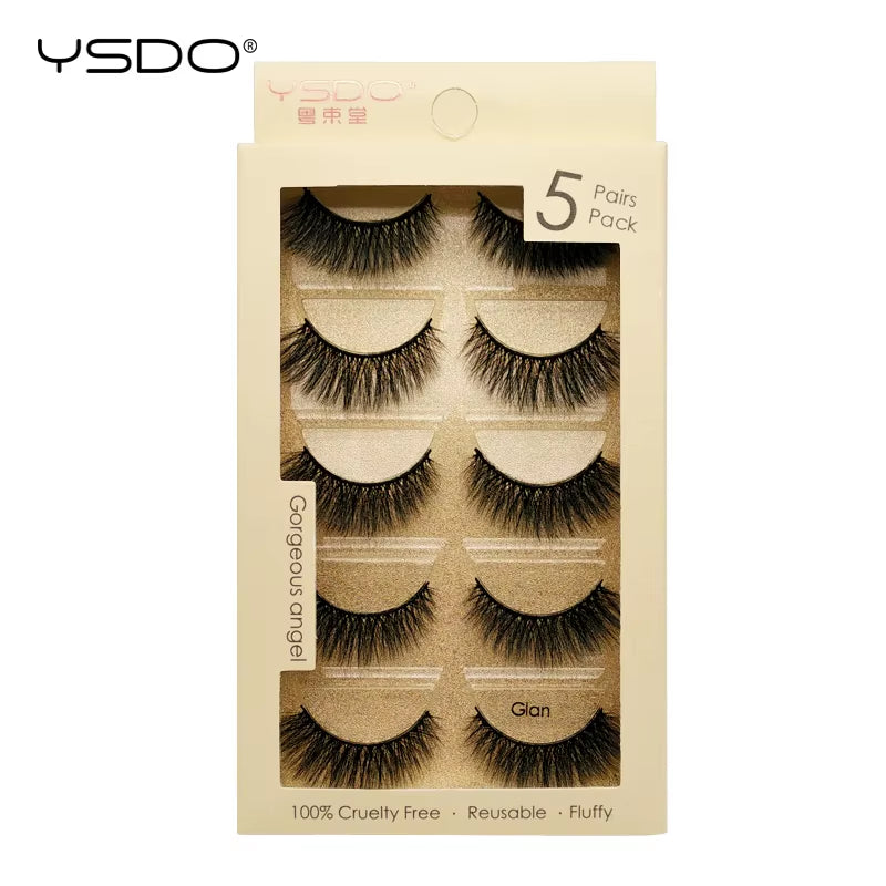 5 Pairs Eyelashes Makeup Mink Strip Lashes Dramatic Eyelashes Faux Cils Natural False Eyelashes Extension 3D Mink Eyelashes