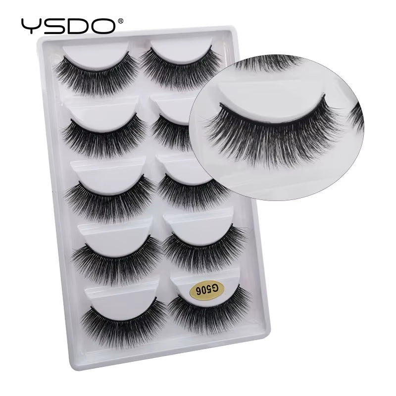 5 Pairs Eyelashes Makeup Mink Strip Lashes Dramatic Eyelashes Faux Cils Natural False Eyelashes Extension 3D Mink Eyelashes