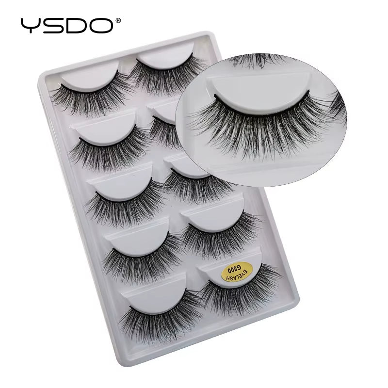 5 Pairs Eyelashes Makeup Mink Strip Lashes Dramatic Eyelashes Faux Cils Natural False Eyelashes Extension 3D Mink Eyelashes