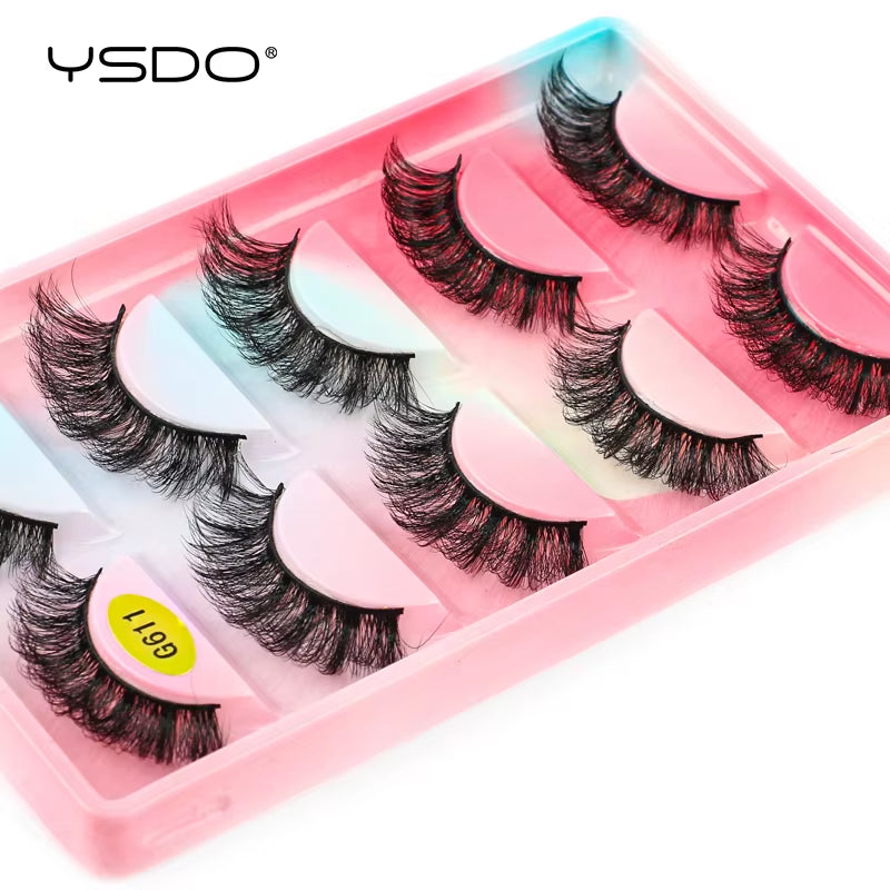 5 Pairs Eyelashes Makeup Mink Strip Lashes Dramatic Eyelashes Faux Cils Natural False Eyelashes Extension 3D Mink Eyelashes
