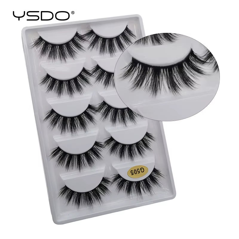5 Pairs Eyelashes Makeup Mink Strip Lashes Dramatic Eyelashes Faux Cils Natural False Eyelashes Extension 3D Mink Eyelashes