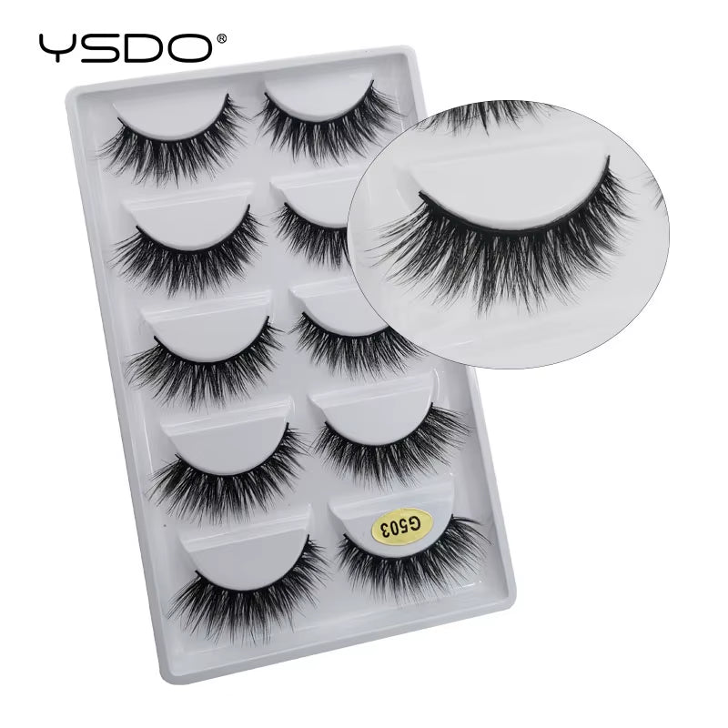 5 Pairs Eyelashes Makeup Mink Strip Lashes Dramatic Eyelashes Faux Cils Natural False Eyelashes Extension 3D Mink Eyelashes
