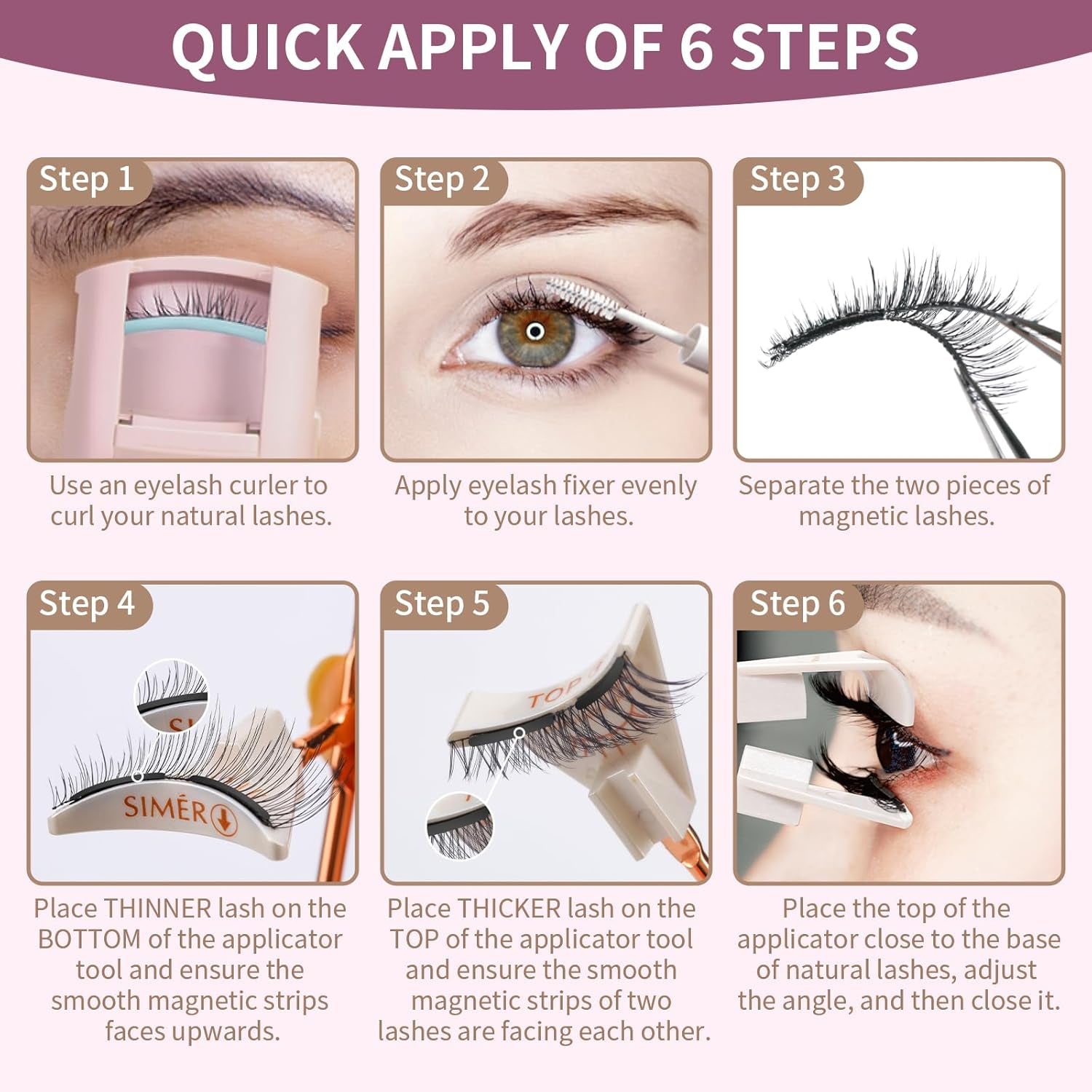 Dual Magnetic Eyelashes with Applicator Soft Fluffy False Lashes Mink Natural Look 4D Reusable No Eyeliner or Glue Needed
