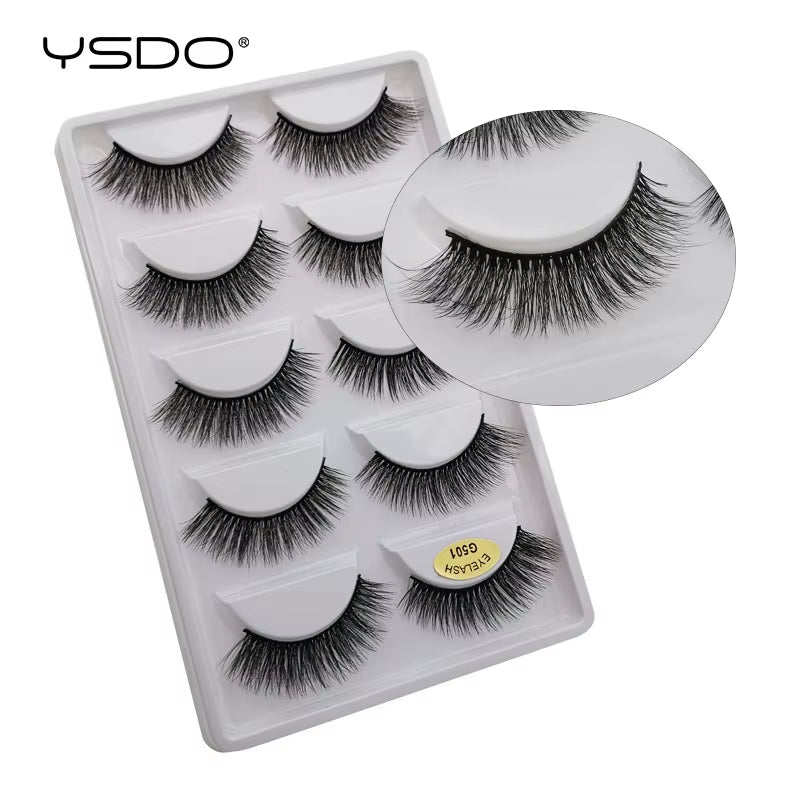 5 Pairs Eyelashes Makeup Mink Strip Lashes Dramatic Eyelashes Faux Cils Natural False Eyelashes Extension 3D Mink Eyelashes
