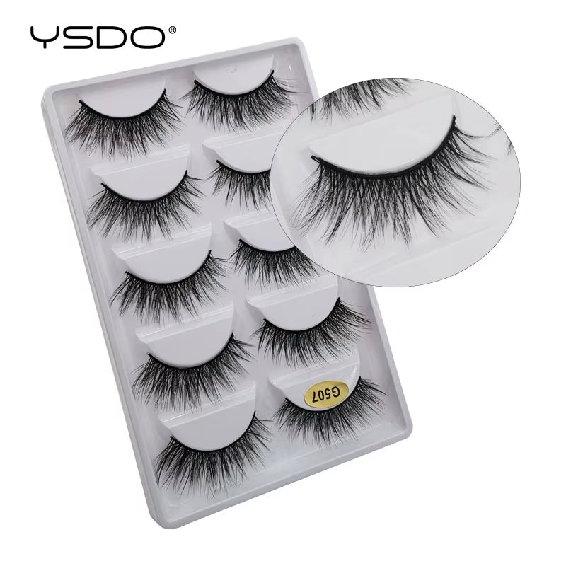 5 Pairs Eyelashes Makeup Mink Strip Lashes Dramatic Eyelashes Faux Cils Natural False Eyelashes Extension 3D Mink Eyelashes