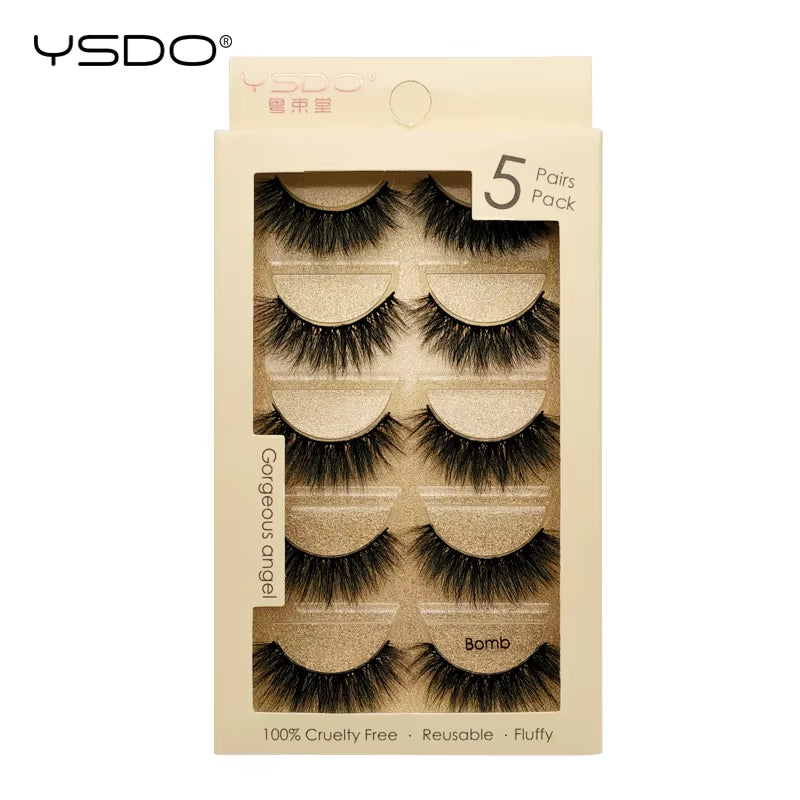 5 Pairs Eyelashes Makeup Mink Strip Lashes Dramatic Eyelashes Faux Cils Natural False Eyelashes Extension 3D Mink Eyelashes