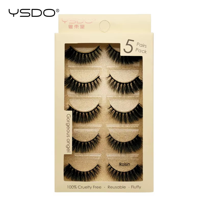 5 Pairs Eyelashes Makeup Mink Strip Lashes Dramatic Eyelashes Faux Cils Natural False Eyelashes Extension 3D Mink Eyelashes
