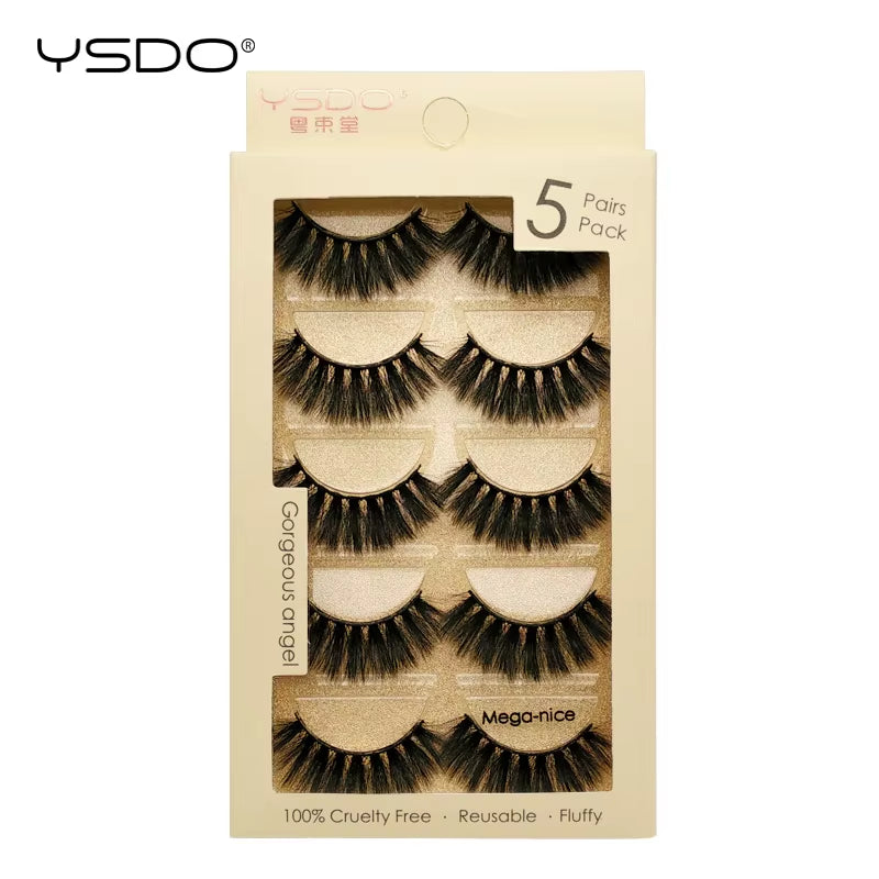 5 Pairs Eyelashes Makeup Mink Strip Lashes Dramatic Eyelashes Faux Cils Natural False Eyelashes Extension 3D Mink Eyelashes