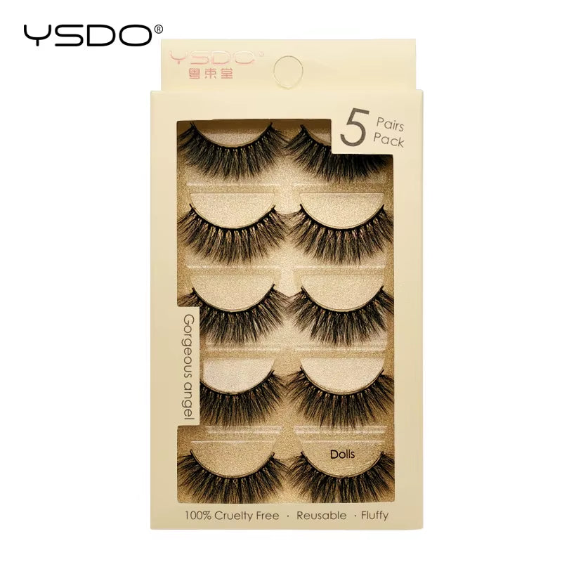 5 Pairs Eyelashes Makeup Mink Strip Lashes Dramatic Eyelashes Faux Cils Natural False Eyelashes Extension 3D Mink Eyelashes